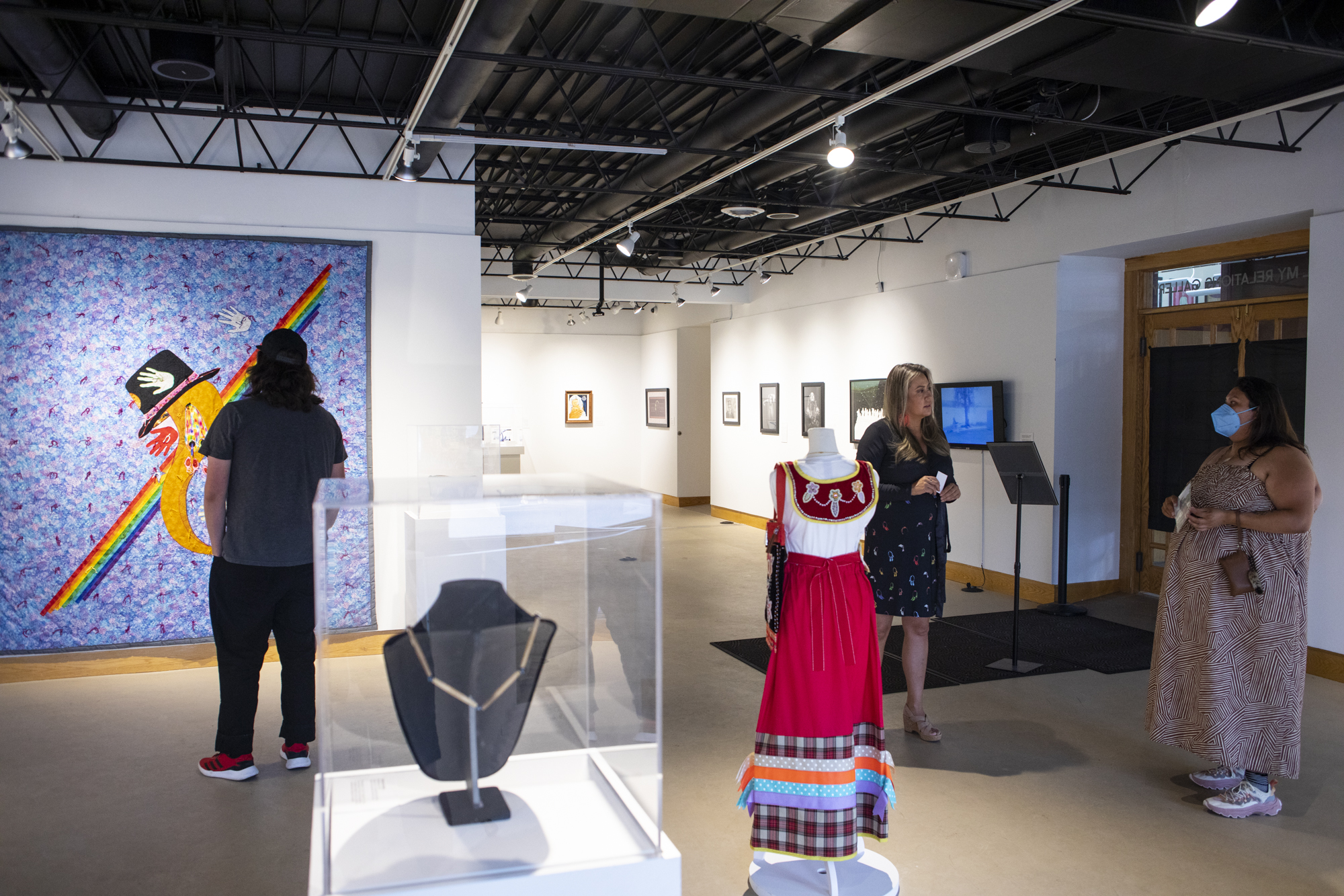 People milling about in the gallery